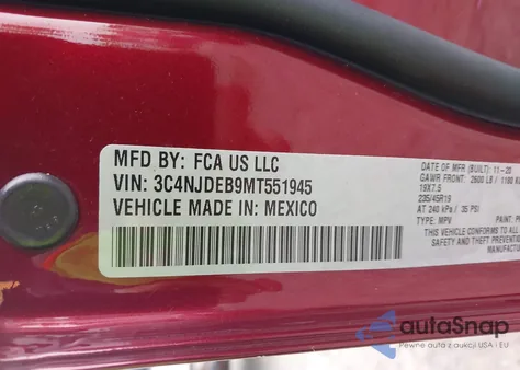 2021 Jeep Compass 80Th Anniversary 4X4 из США, поврежденный, VIN 3C4NJDEB9MT551945